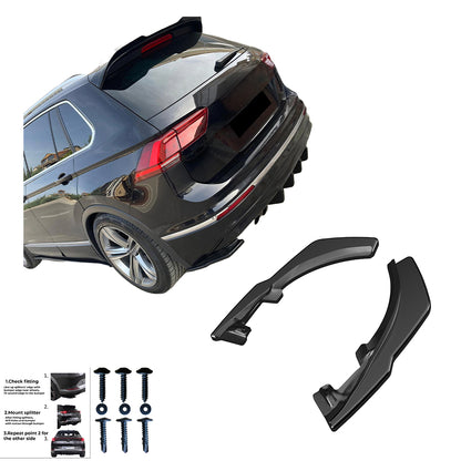 Heckstoßstange Diffusor Splitter passend für VW Tiguan Mk2 Standard / R-Line 2015-2020 Hochglanz Schwarz