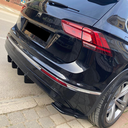 Heckstoßstange Diffusor Splitter passend für VW Tiguan Mk2 Standard / R-Line 2015-2020 Hochglanz Schwarz