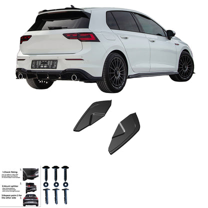 Heckstoßstange Diffusor Splitter passend für VW Golf Mk8 GTI 2020+ Hochglanz Schwarz