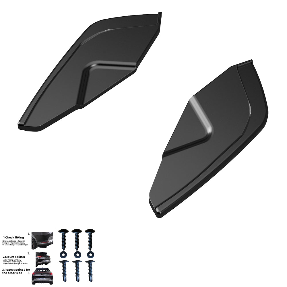 Heckstoßstange Diffusor Splitter passend für VW Golf Mk8 GTI 2020+ Hochglanz Schwarz