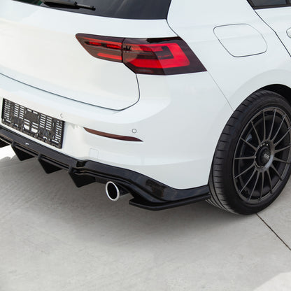 Heckstoßstange Diffusor Splitter passend für VW Golf Mk8 GTI 2020+ Hochglanz Schwarz