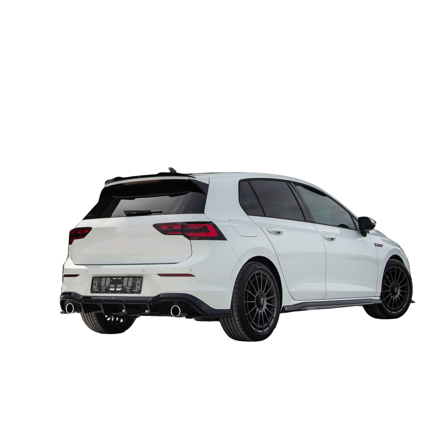 Heckstoßstange Diffusor Splitter passend für VW Golf Mk8 GTI 2020+ Hochglanz Schwarz