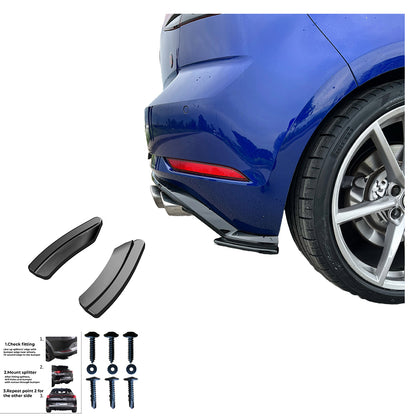 RS11.009 - Heckseitliche Diffusor Splitter passend für VW Golf MK 7.5 R 2017-2020 Hochglanz Schwarz