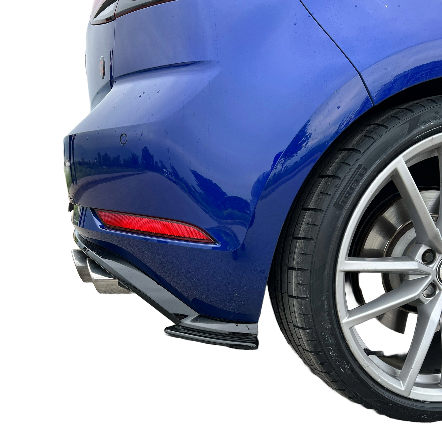 RS11.009 - Heckseitliche Diffusor Splitter passend für VW Golf MK 7.5 R 2017-2020 Hochglanz Schwarz