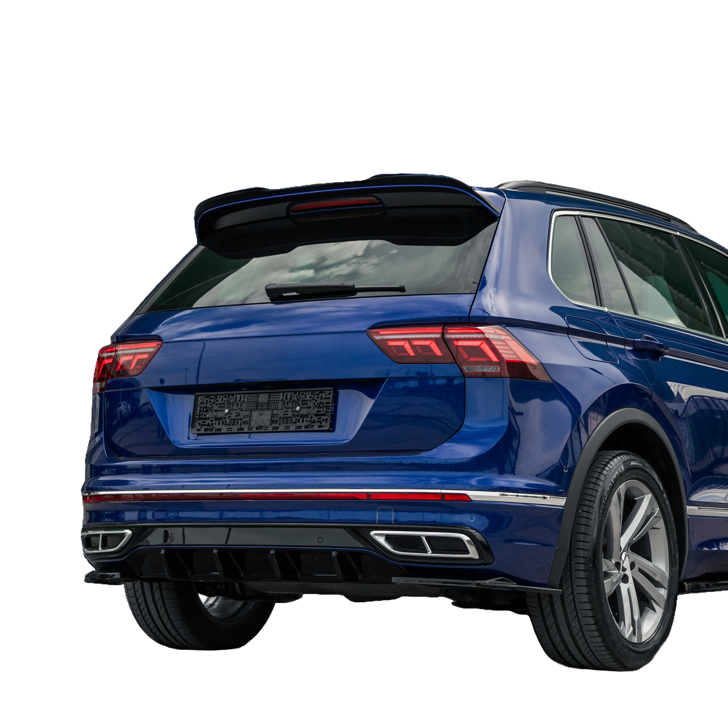 Heckseitensplitter Diffusoren passend für VW Tiguan R-Line Mk2 Facelift 2020-2024 Hochglanz Schwarz