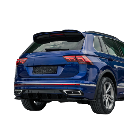 Heckseitensplitter Diffusoren passend für VW Tiguan R-Line Mk2 Facelift 2020-2024 Hochglanz Schwarz