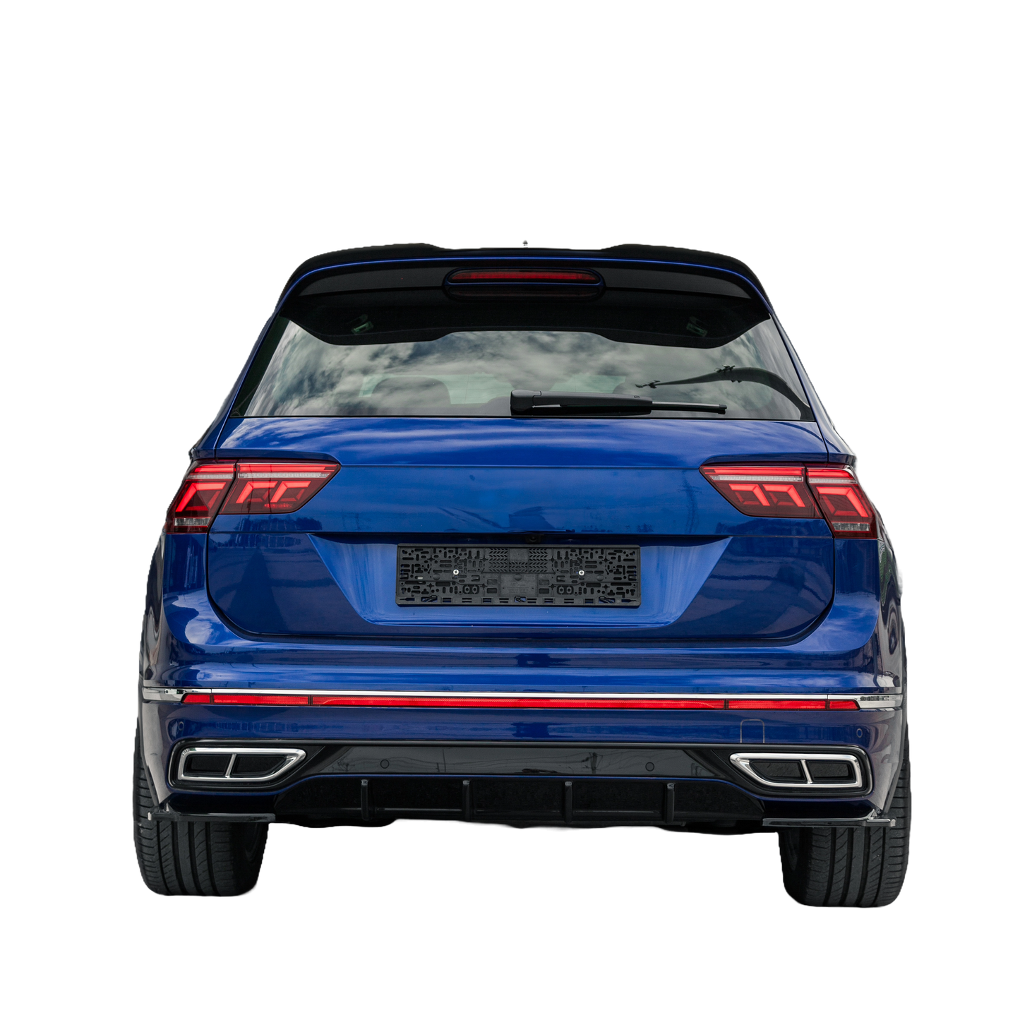 Heckseitensplitter Diffusoren passend für VW Tiguan R-Line Mk2 Facelift 2020-2024 Hochglanz Schwarz