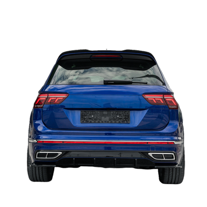 Heckseitensplitter Diffusoren passend für VW Tiguan R-Line Mk2 Facelift 2020-2024 Hochglanz Schwarz