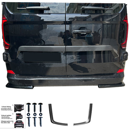 Hecksplitter passend für VW Transporter T7 LWB 2024+ / FORD Transit Custom Mk2 LWB 2023+ Hochglanz Schwarz
