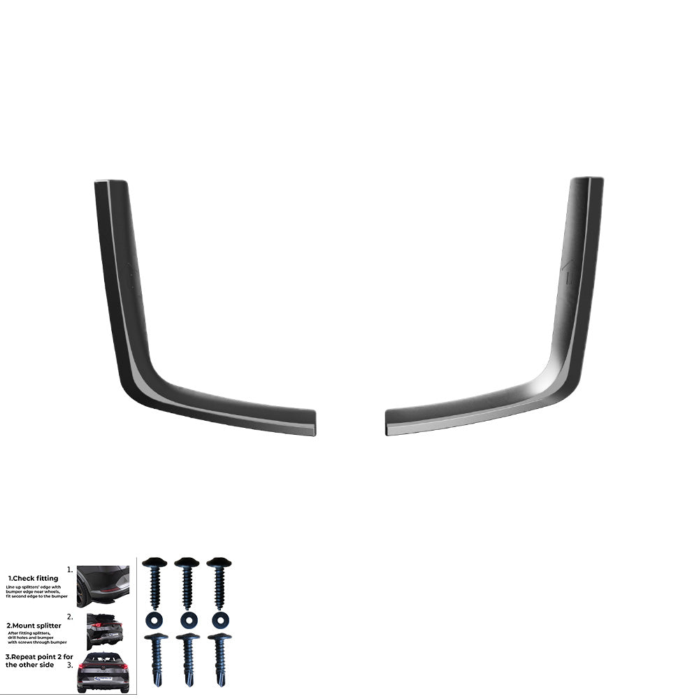 Hecksplitter passend für VW Transporter T7 LWB 2024+ / FORD Transit Custom Mk2 LWB 2023+ Hochglanz Schwarz