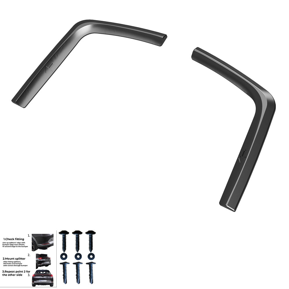 Hecksplitter passend für VW Transporter T7 LWB 2024+ / FORD Transit Custom Mk2 LWB 2023+ Hochglanz Schwarz