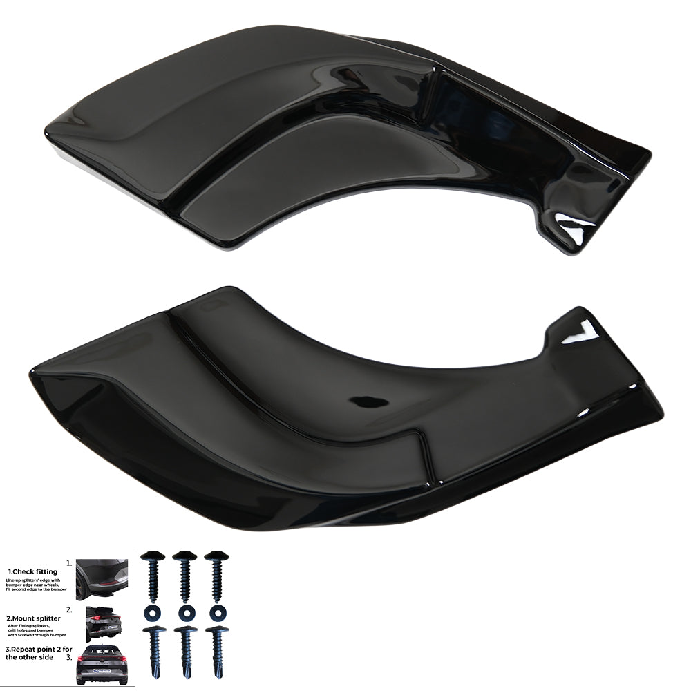 Heckseitensplitter passend für VW Volkswagen Tiguan Standard/R-Line Mk3 2024+ Hochglanz Schwarz