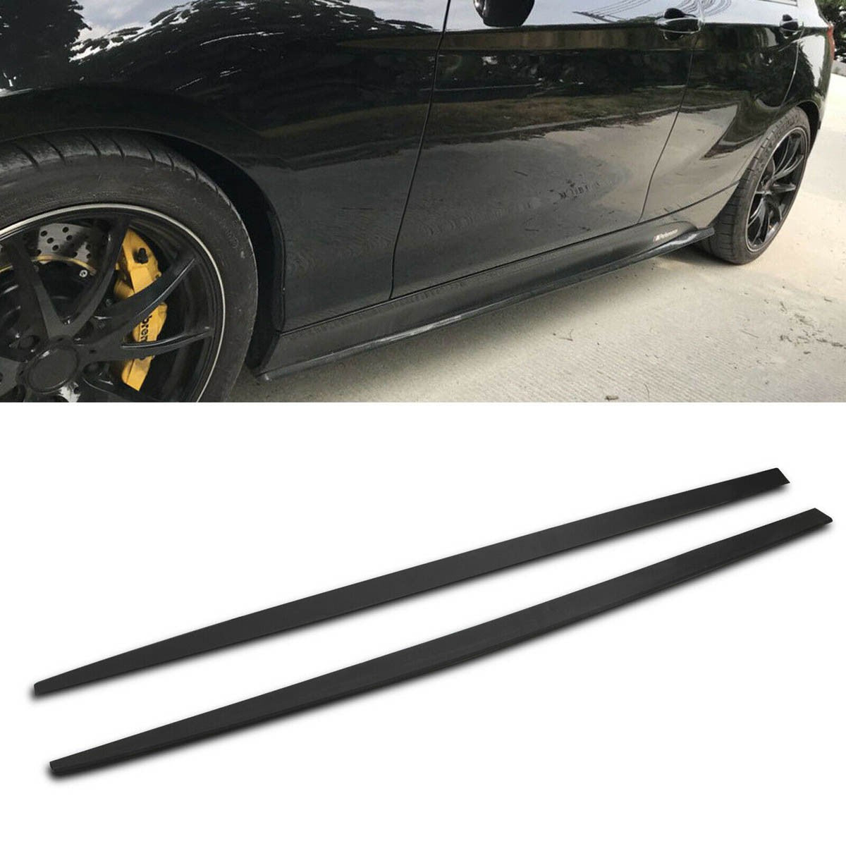 Seitenschweller Erweiterungen Matt Schwarz passend für BMW 3er F30 F31 2011-2018