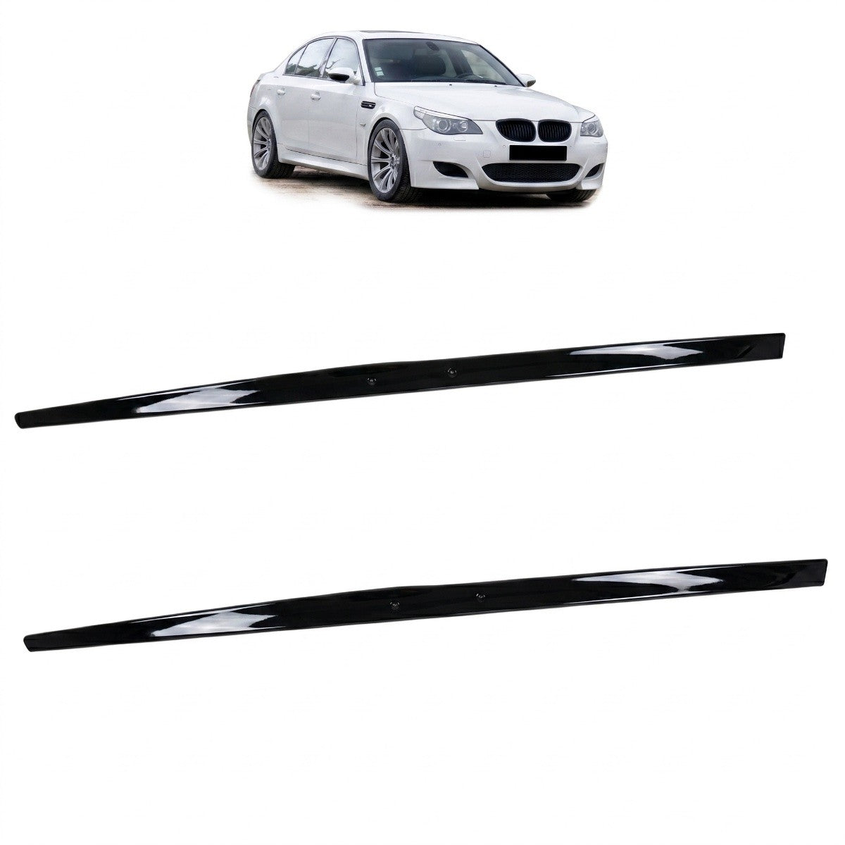Seitenschweller Erweiterungen Hochglanz Schwarz passend für BMW 5er E60 E61 2003-2010