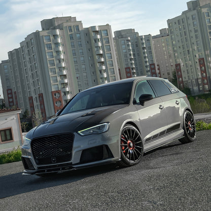 Seitenschweller passend für AUDI RS3 / RS3 Facelift 8V Sportback 2015-2020 Hochglanz Schwarz