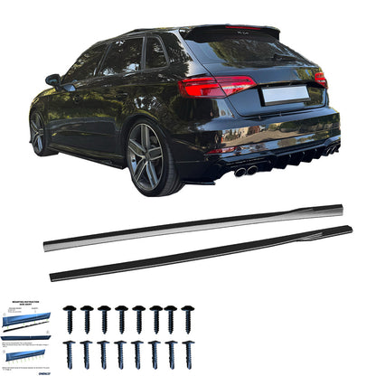 Seitenschweller passend für AUDI S3 8V / 8V Facelift 2013-2019 Hochglanz Schwarz