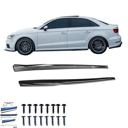 Seitenschweller passend für AUDI S3 8V / 8V Facelift Limousine-Cabrio 2013-2020 Hochglanz Schwarz