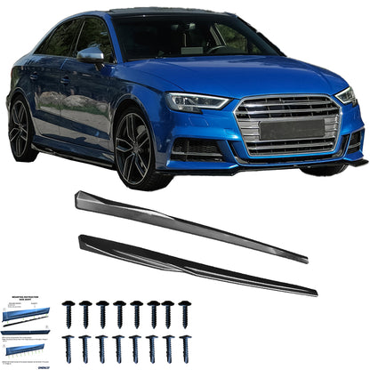 Seitenschweller passend für AUDI S3 8V / 8V Facelift Limousine-Cabrio 2013-2020 Hochglanz Schwarz