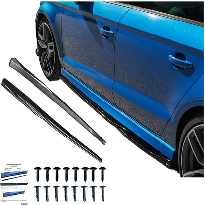 Seitenschweller passend für AUDI S3 8V / 8V Facelift Limousine-Cabrio 2013-2020 Hochglanz Schwarz