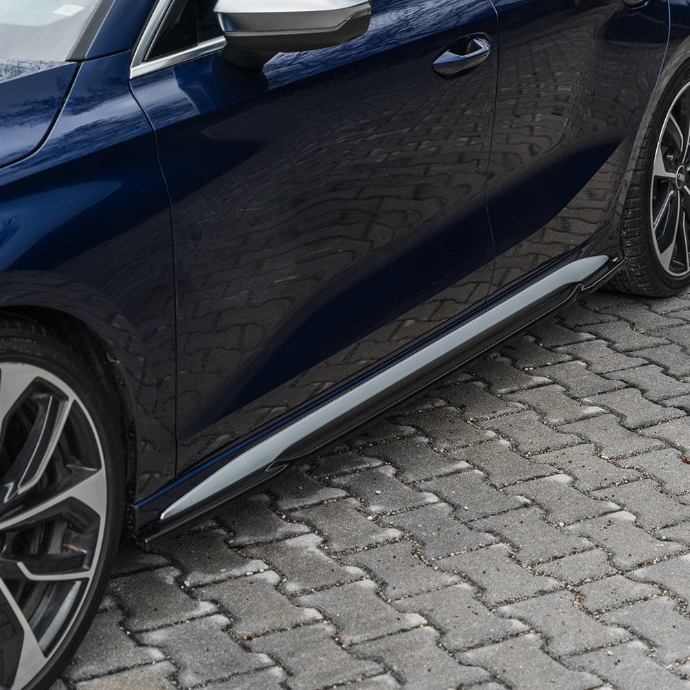 SS10.058 - Seitenschweller passend für Audi S3 / A3 S-Line 8Y (Limousine/Sportback) 2020-2024 Hochglanz Schwarz
