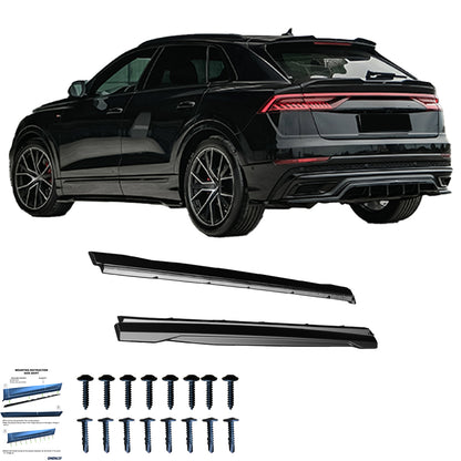 Seitenschweller passend für Audi SQ8 / Q8 S-Line 2018+ Hochglanz Schwarz