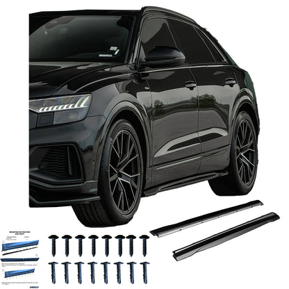Seitenschweller passend für Audi SQ8 / Q8 S-Line 2018+ Hochglanz Schwarz