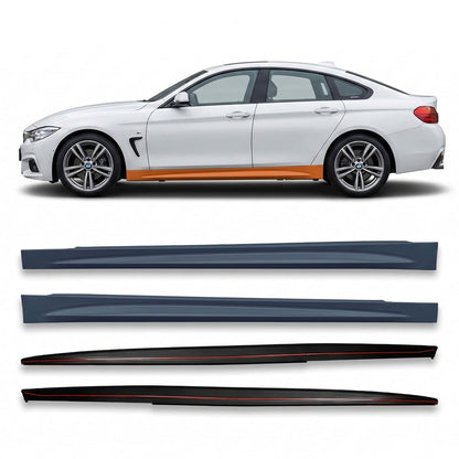 Seitenschweller Set mit Unterflügeln passend für BMW 4er F36 Gran Coupe