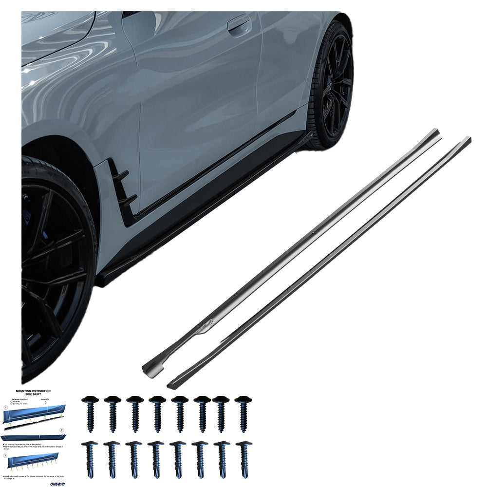Seitenschweller Hochglanz Schwarz passend für BMW 4er G26 Grand Coupe M-Pack / M440i / i4 2020+ (2 Stück)