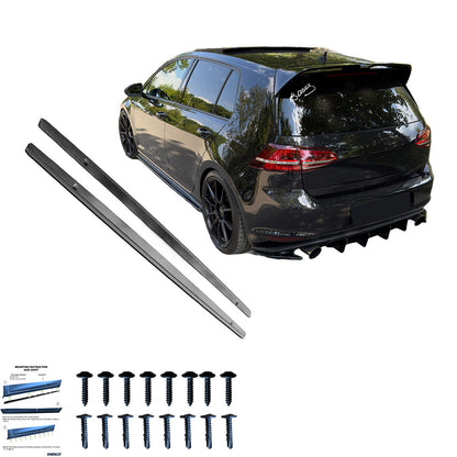 Seitenschweller passend für VW Golf Mk7 GTI 2013-2016 Hochglanz Schwarz
