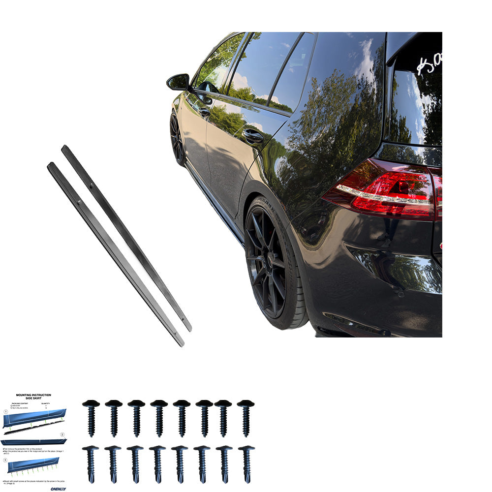 Seitenschweller passend für VW Golf Mk7 GTI 2013-2016 Hochglanz Schwarz
