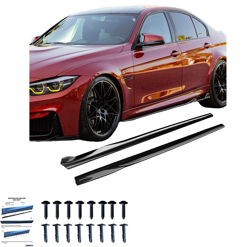 Seitenschweller passend für BMW M3 F80 2014-2018 Hochglanz Schwarz