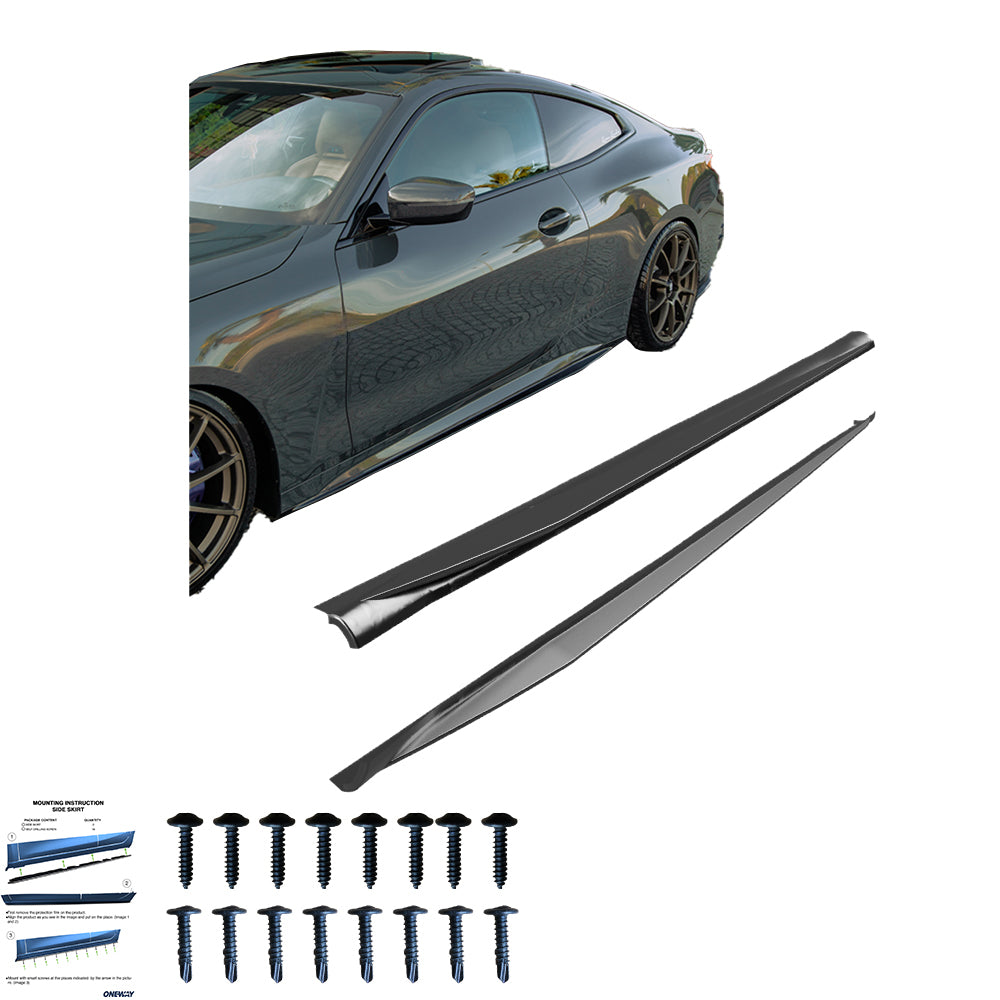 Seitenschweller passend für BMW 4er G22 M-Pack / M440i 2020+ Hochglanz Schwarz