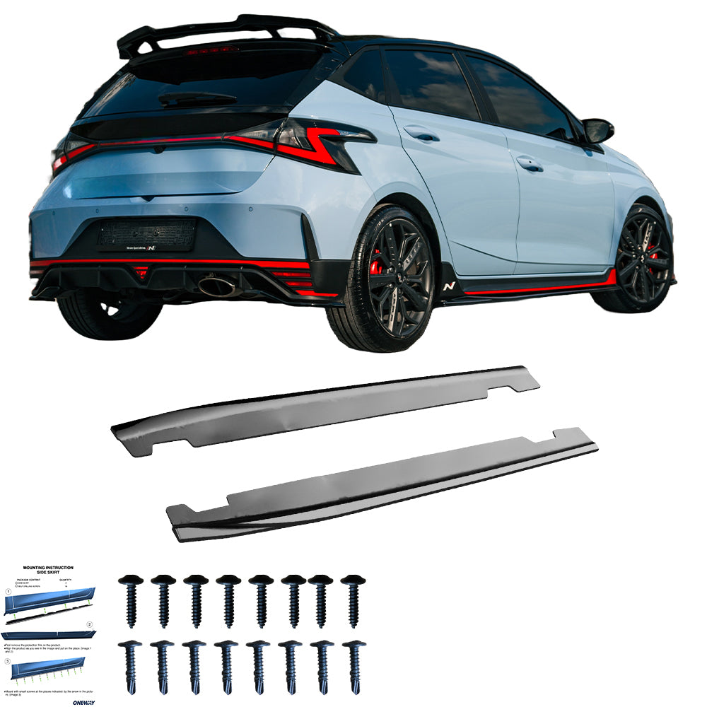 Seitenschweller passend für HYUNDAI I20 N Mk3 2020+ Hochglanz Schwarz