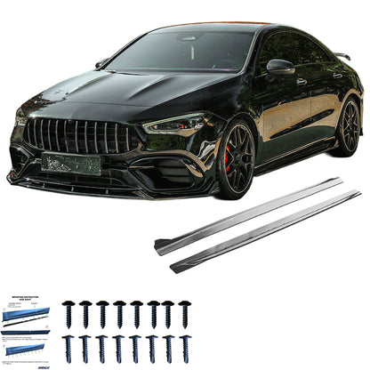 SS10.065 - Seitenschweller passend für Mercedes CLA35 / CLA45 C118 2019-2023 Hochglanz Schwarz