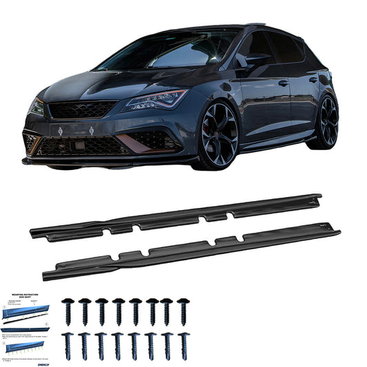 SS10.012 - Seitenschweller passend für SEAT Leon FR 2012-2019 Version 2 Hochglanz Schwarz