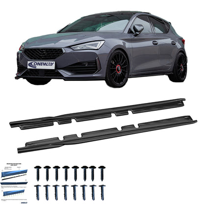 Seitenschweller passend für SEAT Leon Fr Mk4 / CUPRA Leon Mk1 / mmk1 Facelift 2020+ Hochglanz Schwarz