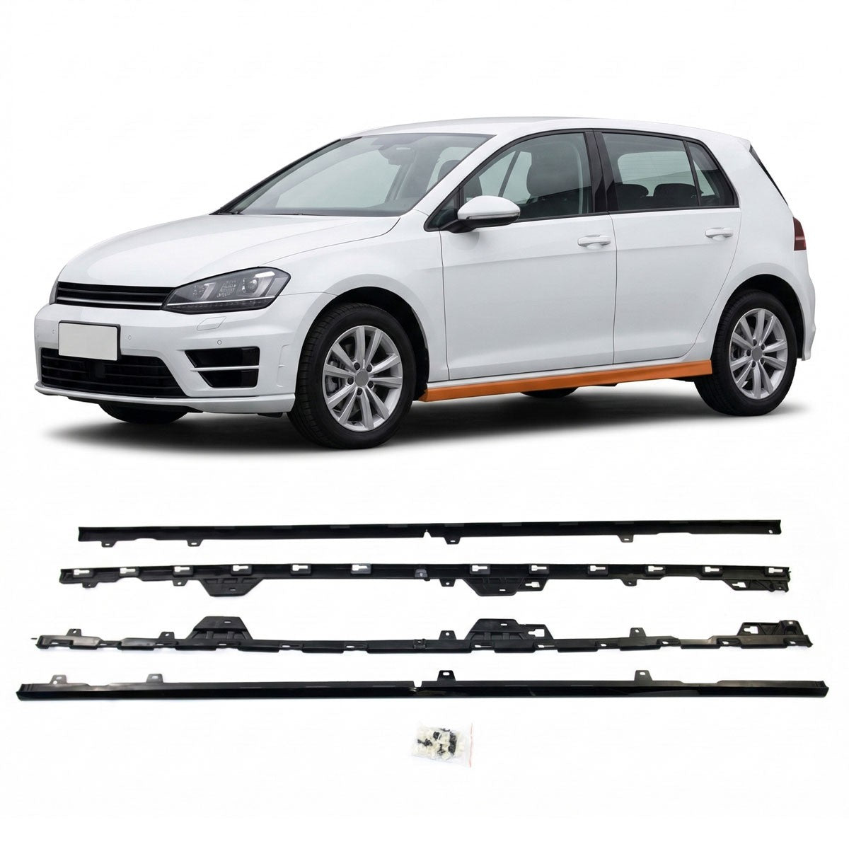 Seitenschweller Set Hochglanz Schwarz passend für VW Golf 7 2013-2021