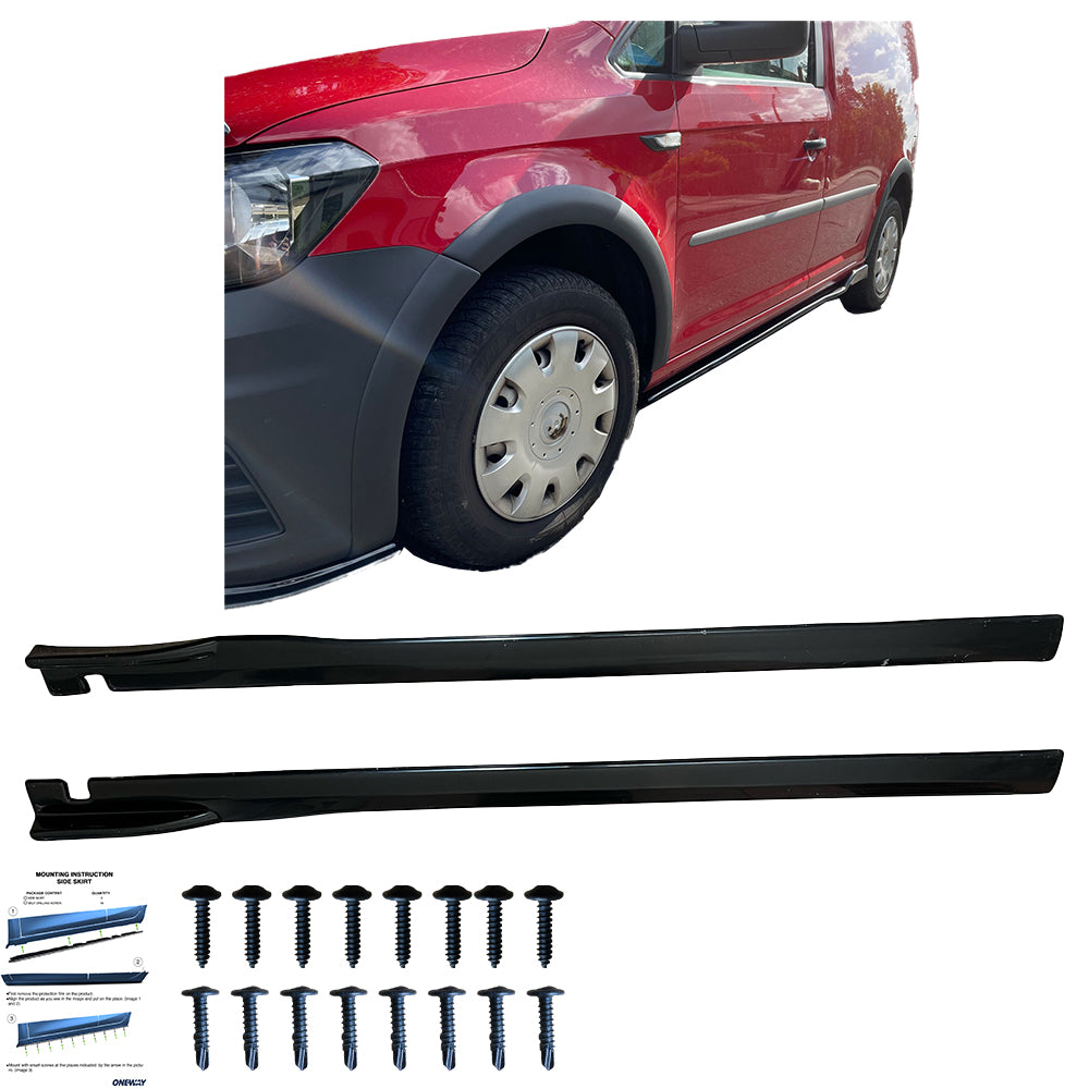 Seitenschweller Hochglanz Schwarz passend für VW Caddy MK4 2015-2020