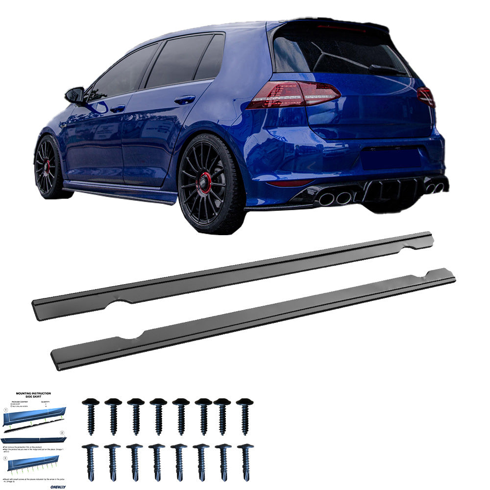 Seitenschweller Hochglanz Schwarz passend für VW Golf MK 7 R 2013-2016