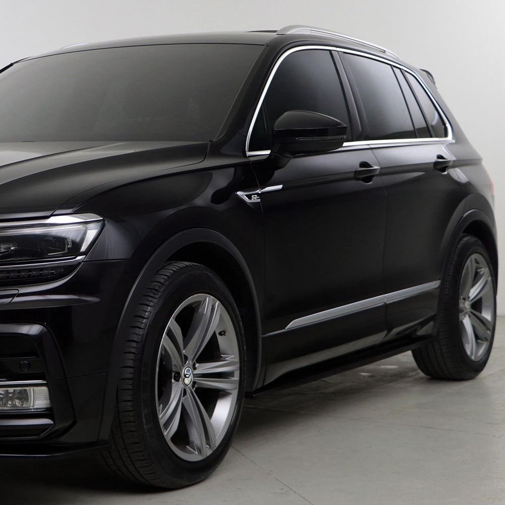Seitenschweller passend für VW Tiguan MK 2 R-Line Allspace 2015-2020 Hochglanz Schwarz