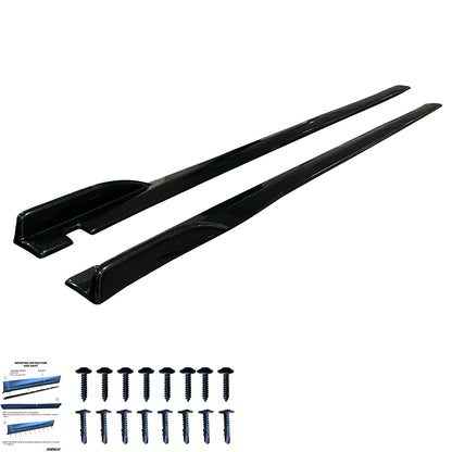 Seitenschweller Hochglanz Schwarz passend für Universal 190 cm