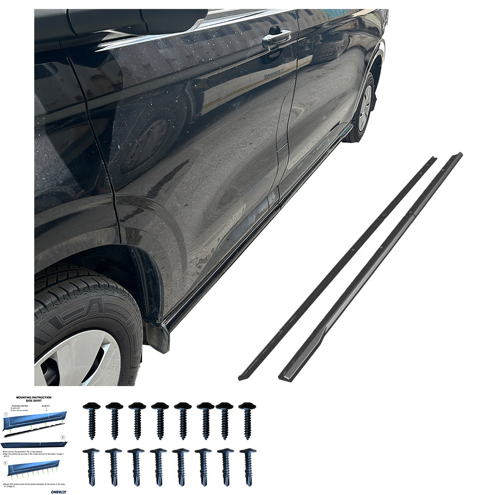 Seitenschweller passend für VW Transporter T7 LWB 2024+ / FORD Transit Custom Mk2 LWB 2023+ Hochglanz Schwarz