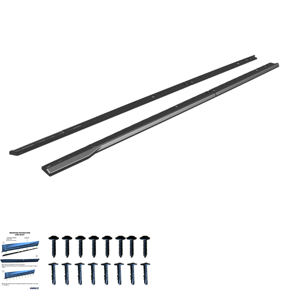 Seitenschweller passend für VW Transporter T7 LWB 2024+ / FORD Transit Custom Mk2 LWB 2023+ Hochglanz Schwarz