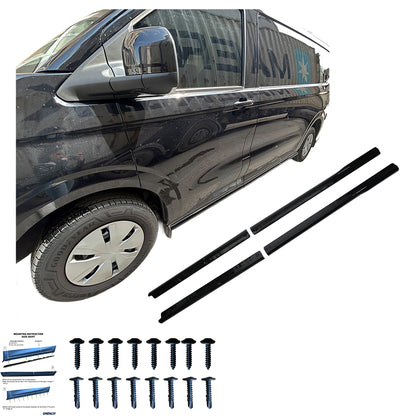 Seitenschweller passend für VW Transporter T7 (SWB) 2024+ / FORD Transit Custom Mk2 (SWB) 2023+ Hochglanz Schwarz