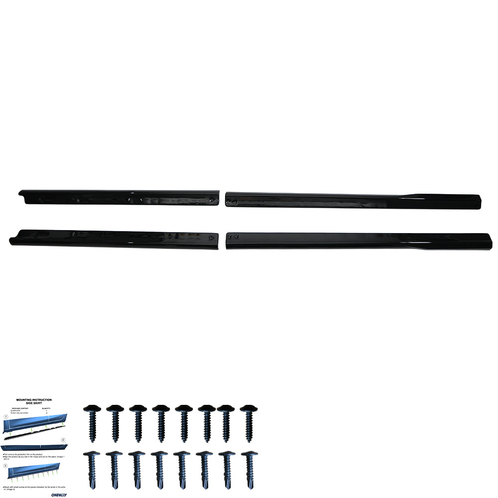 Seitenschweller passend für VW Transporter T7 (SWB) 2024+ / FORD Transit Custom Mk2 (SWB) 2023+ Hochglanz Schwarz