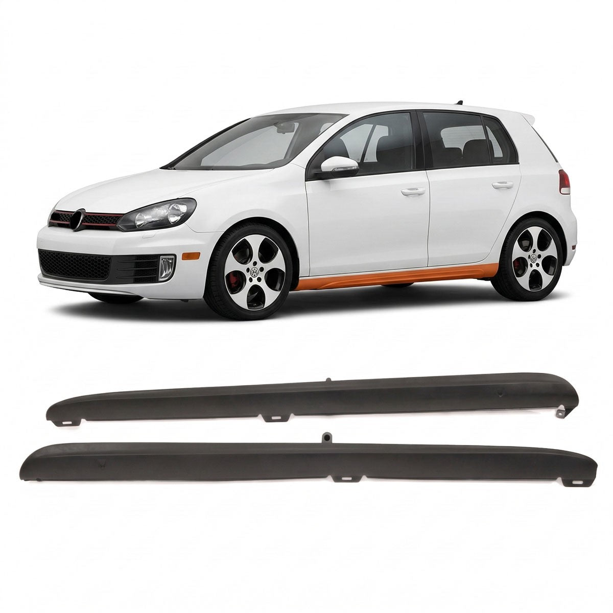 Seitenschweller Set Schwarz passend für VW Golf 6 GTI 2008-2014