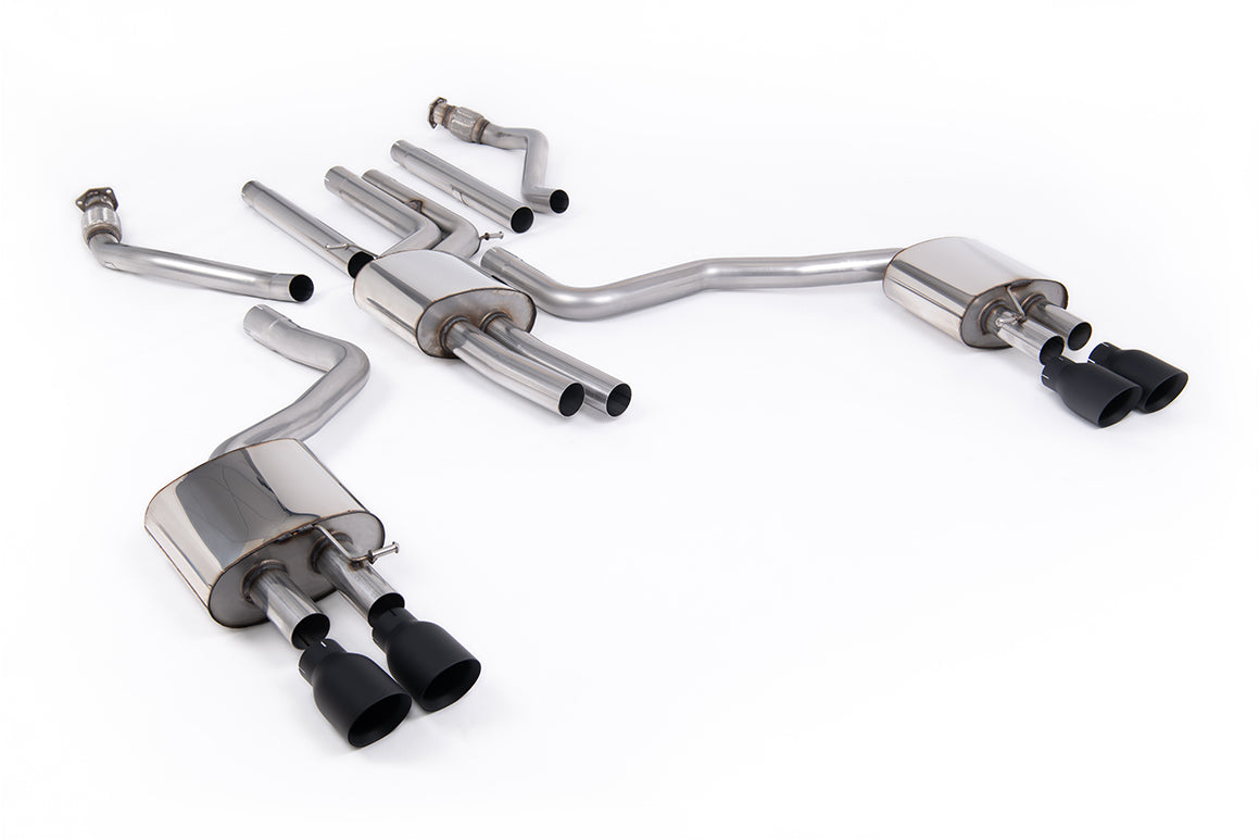 Milltek Sport Auspuffanlage passend für Audi A6 3.0 TFSI V6 C7.5 - schwarze Endrohre
