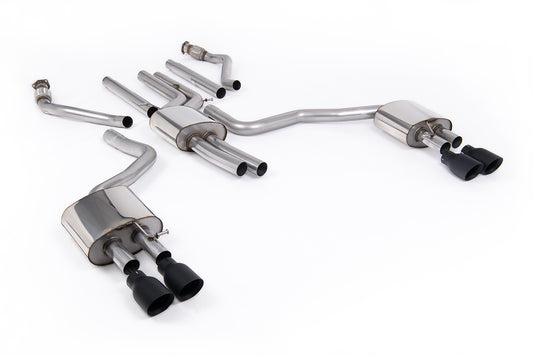 Milltek Sport Auspuffanlage passend für Audi A6 3.0 TFSI V6 C7.5 - schwarze Endrohre