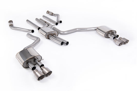 Milltek Sport Auspuffanlage passend für Audi A6 3.0 TFSI V6 C7.5 - gebürstete Titan Endrohre