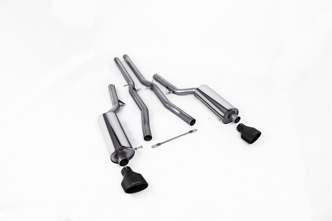 Milltek Sport Sportauspuff passend für Audi RS6 C5 V8 Bi-Turbo Saloon & Avant - schwarze Endrohre